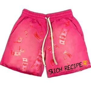Pink Money Print Shorts